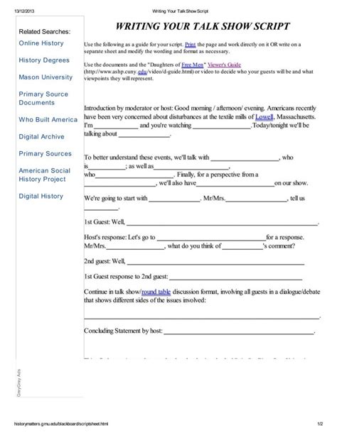 talk show script