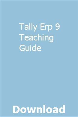 tally erp 9 teaching guide