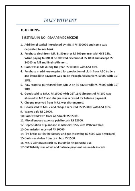 Tally Practical Question Journal And Voucher Creation