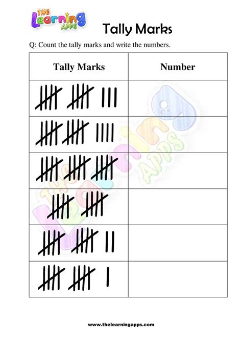 Tally Worksheets Common Core Sheets Tally Chart Worksheet - Tally Chart Worksheet