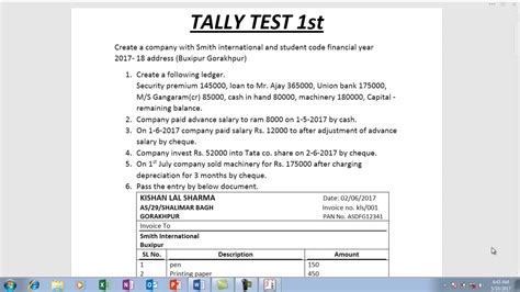 Read Online Tally9 Question Paper 