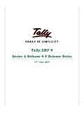 Read Online Tallyp 9 Series A Release Notes Tally Solutions 