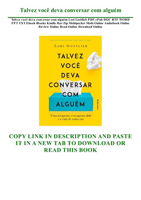 Talvez Você Deva Conversar Com Alguém Pdf Grátis