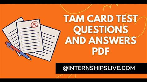 Read Tam Card Test Answers 