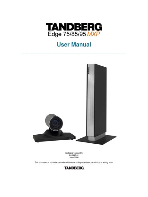 Read Online Tandberg Edge 95 Mxp User Guide 