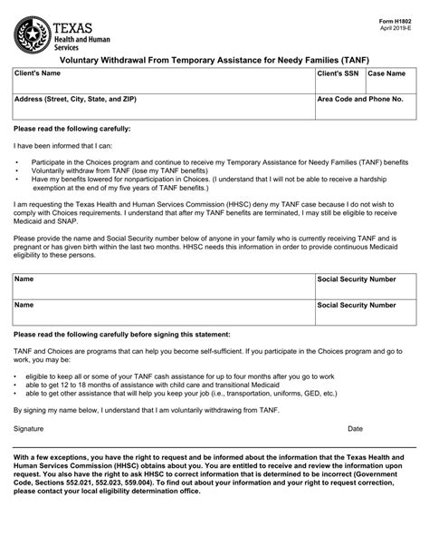 tanf texas