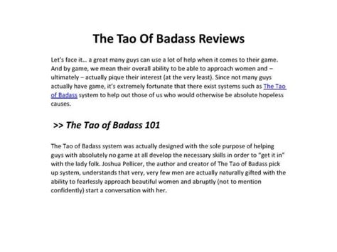 tao system of badass