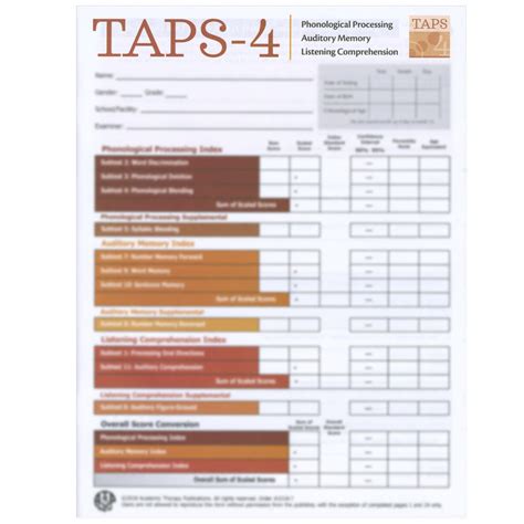 Taps 4 Scoring Manual