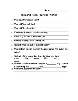 Download Tara And Tiree Fearless Friends Comprehension Test 