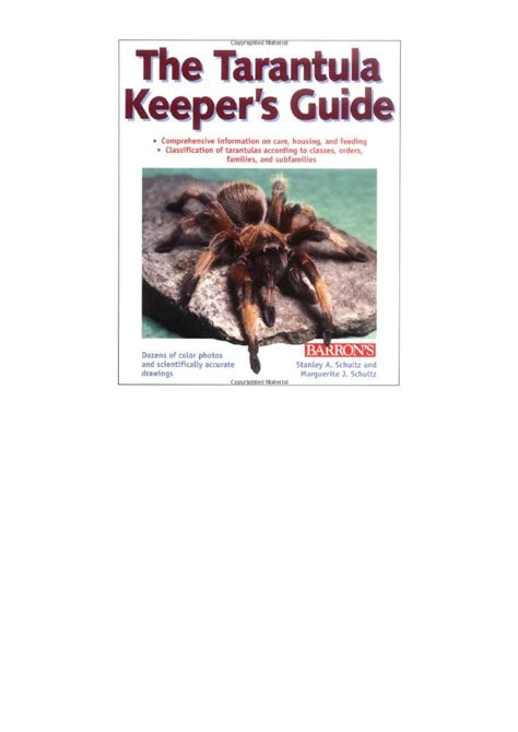 Read Tarantulas Keepers Guide File Type Pdf 