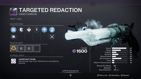 Targeted Redaction God Roll