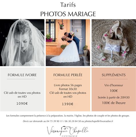 tarifs photographe