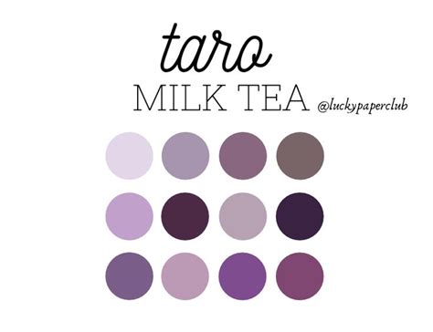 Taro Milk Tea Procreate Palette Colores Warna Taro Seperti Apa - Warna Taro Seperti Apa