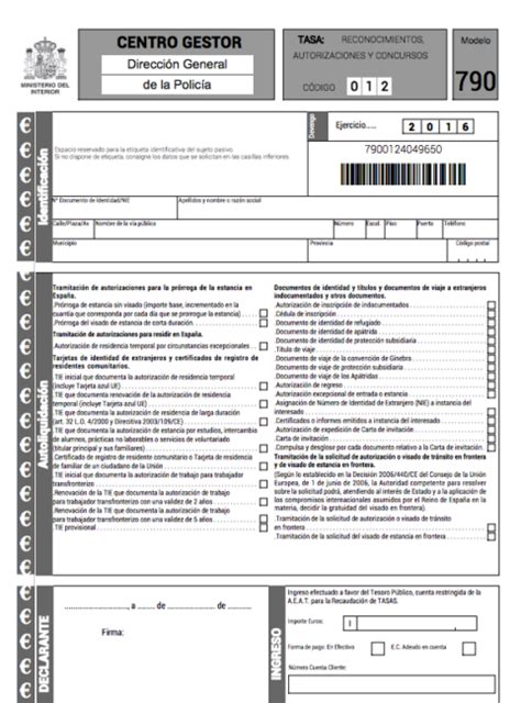 Tasa Modelo 790 Codigo 012