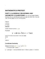 Tasc Mathematics Pretest