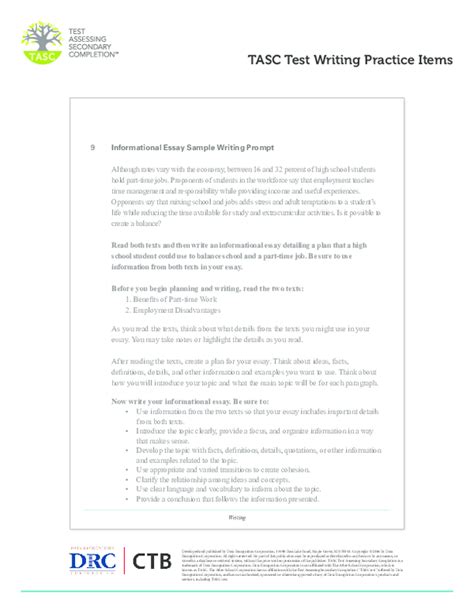Download Tasc Test Writing Practice Items 