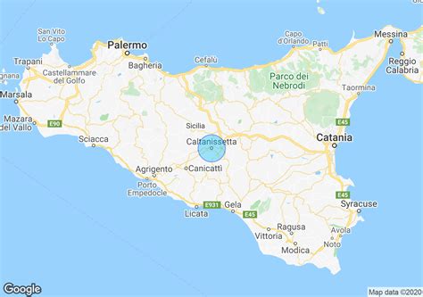 Taschetti Caltanissetta Sicily Map
