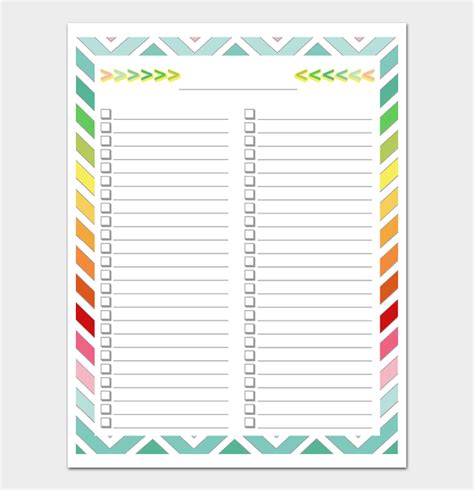 task list printable template