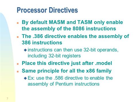 Tasm And Assembler Directives Of 8086 Microprocessor