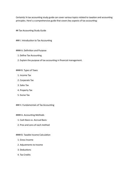 Tax Accounting Study Guide