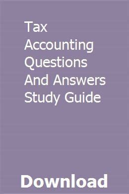 Read Online Tax Accounting Questions And Answers Study Guide 