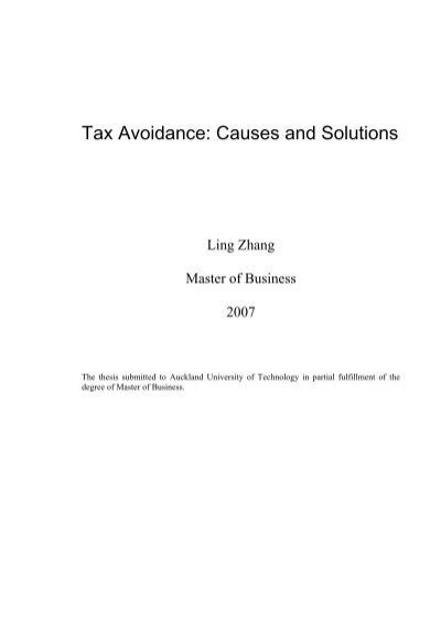 Read Tax Avoidance Causes And Solutions Scholarly Commons 