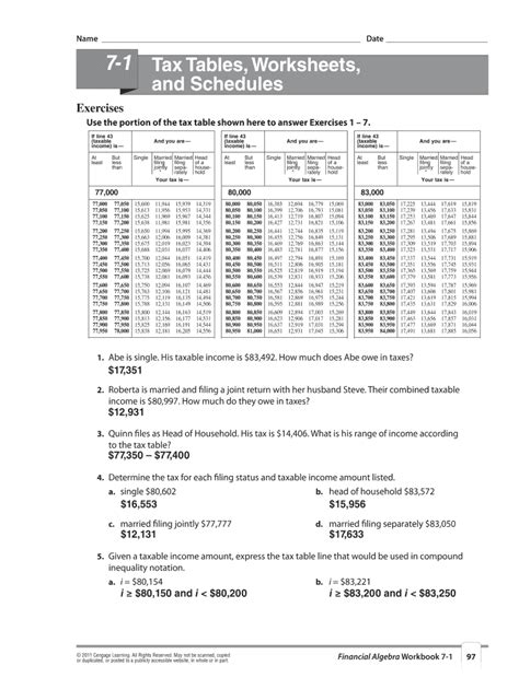 Taxation Worksheet Answer Key Math Tax Worksheets - Math Tax Worksheets