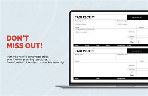 Taxi Receipt Template Excel
