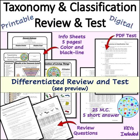 taxonomy and classification review questions answers