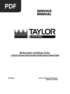 Taylor C844 Manual