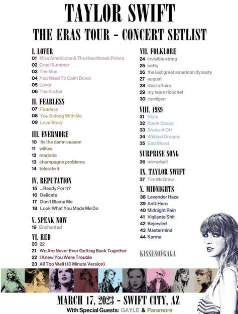 Taylor Swift Setlist
