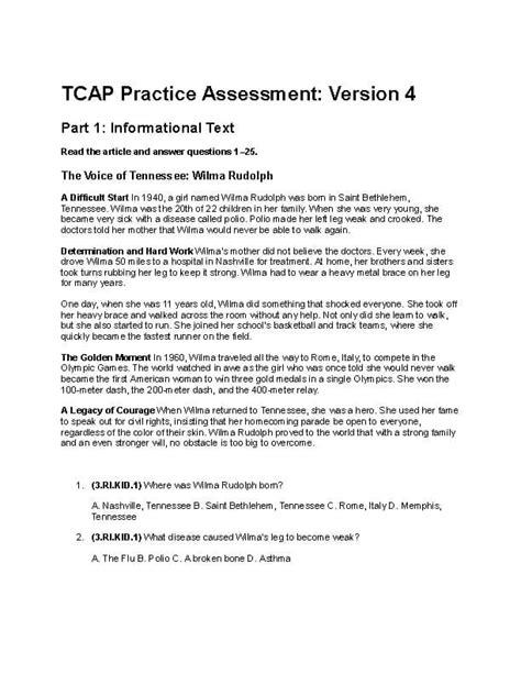 Tcap Practice Test 3rd Grade