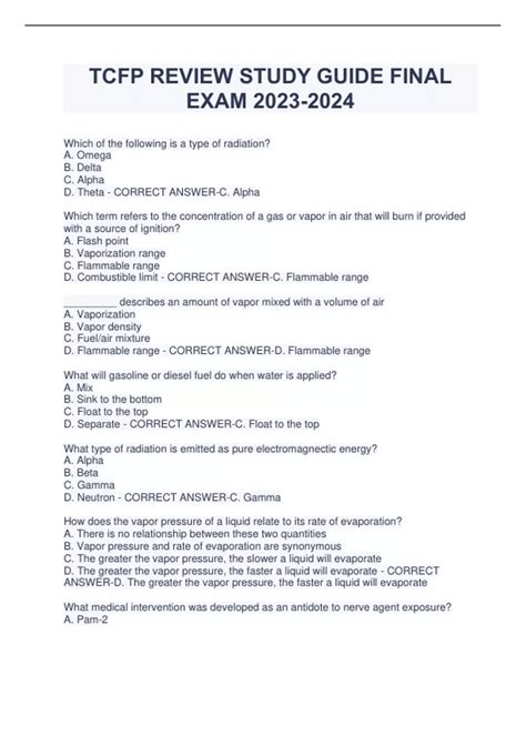 tcfp written exam study guide