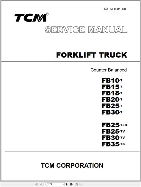 Tcm Forklift Service Manual Pdf Free Download