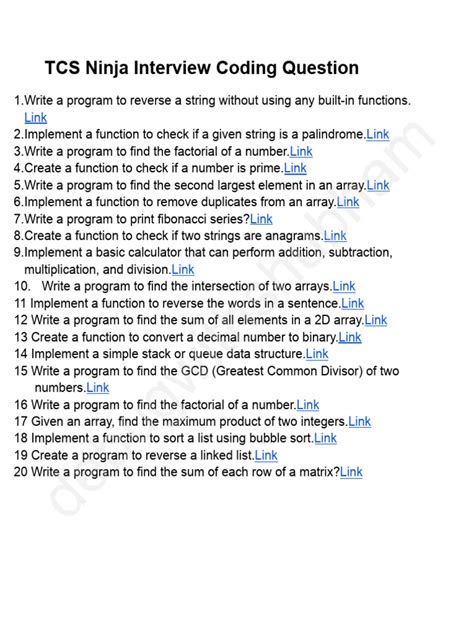 Tcs Ninja Interview Question