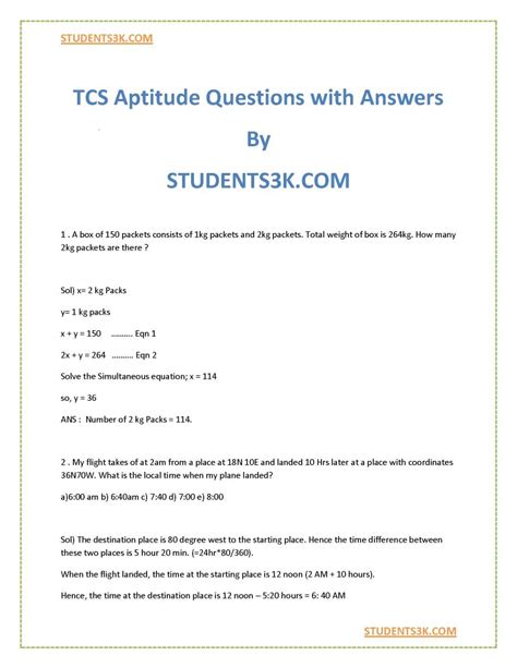 Read Tcs Aptitude Question Papers With Solutions 