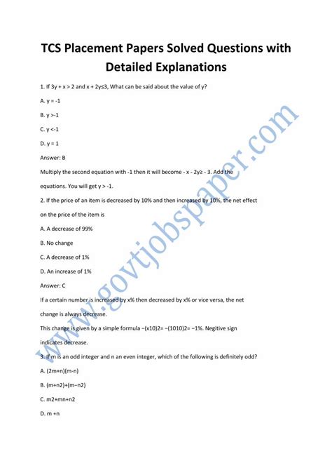 Download Tcs Placement Papers With Answers 