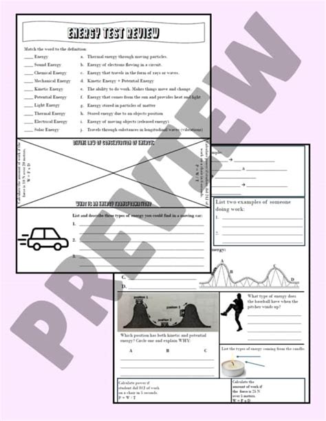 Tcss Energy Unit Study Guide Troup County School District