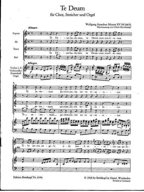 Te Deum Vocal Score
