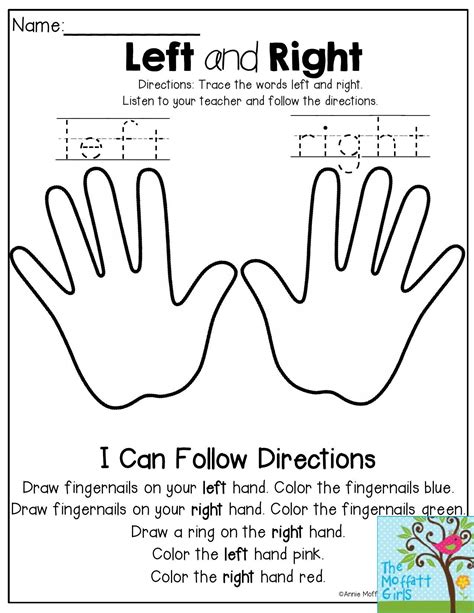 Teach Left And Right To Kindergarten Students With Teaching Left And Right Worksheets - Teaching Left And Right Worksheets