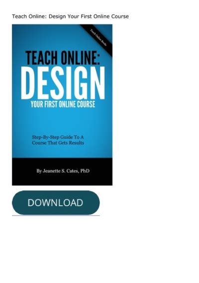 Teach Online Design Your First Online Course