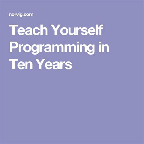 Full Download Teach Yourself Programming In Ten Years Queens U 