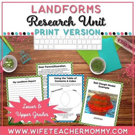 Teacher Approved Elementary Landforms Research Project Landform Worksheets For 5th Grade - Landform Worksheets For 5th Grade