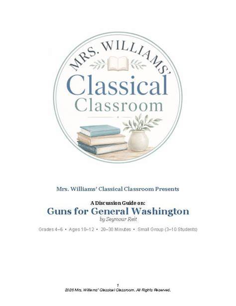 teacher guide guns for general washington
