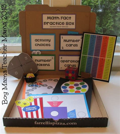 Teacher Mama Math Facts Practice Box Boy Mama Math Box Paper - Math Box Paper