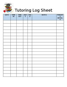Teacher Tutoring Log Sheet