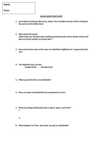 Download Teacher Created Resources Holes Quiz Time Answers 