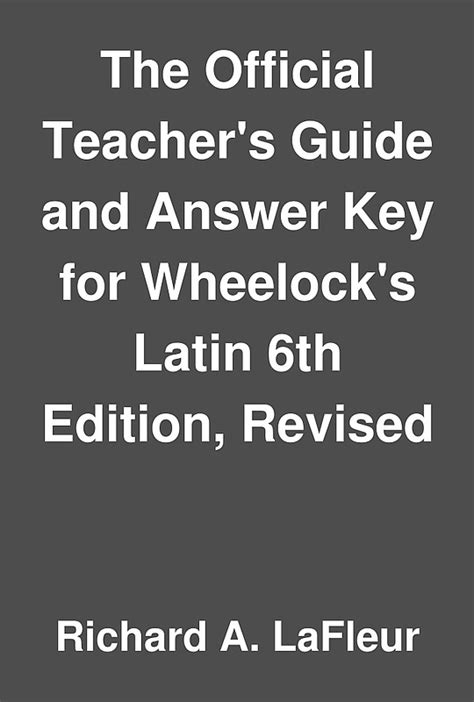 Read Teacher Guide And Answer Key Wheelock Latin 