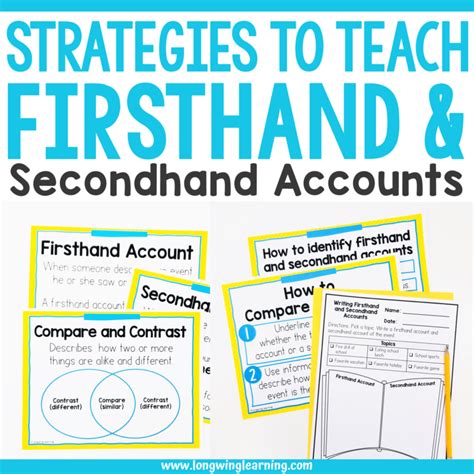 Teaching 4th Graders To Analyze Firsthand And Secondhand Firsthand And Secondhand Accounts 4th Grade - Firsthand And Secondhand Accounts 4th Grade
