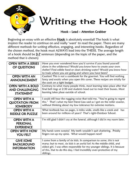 Teaching Hooks In Writing   Hooks English Writing Teacher - Teaching Hooks In Writing